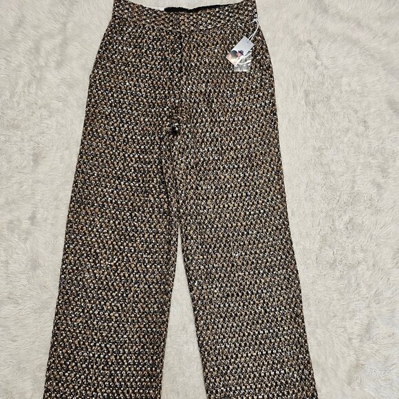 Worthington X Jason Bolden Women's Gold Multi Tweed Pants Size 2 - Picture 2 of 9